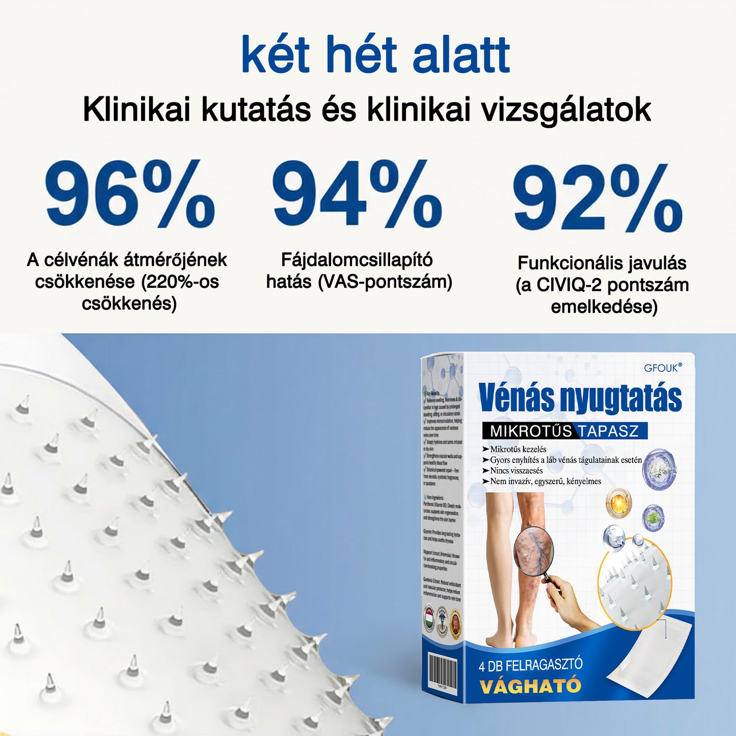🇭🇺👨‍⚕️✅ GFOUK® VeinEase nano-mikrotűs tapasz a visszerek ápolására ⚡ Azonnali enyhülés, hosszú távú eredmények